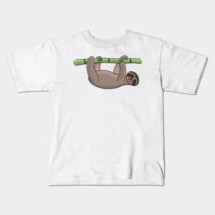 Cute hanging sloth cartoon illustration Kids T-Shirt